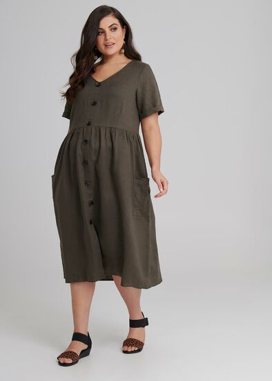 Plus Size Savannah Linen Dress