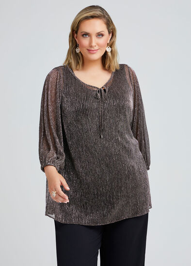 Plus Size Juliet Shimmer Peasant Top