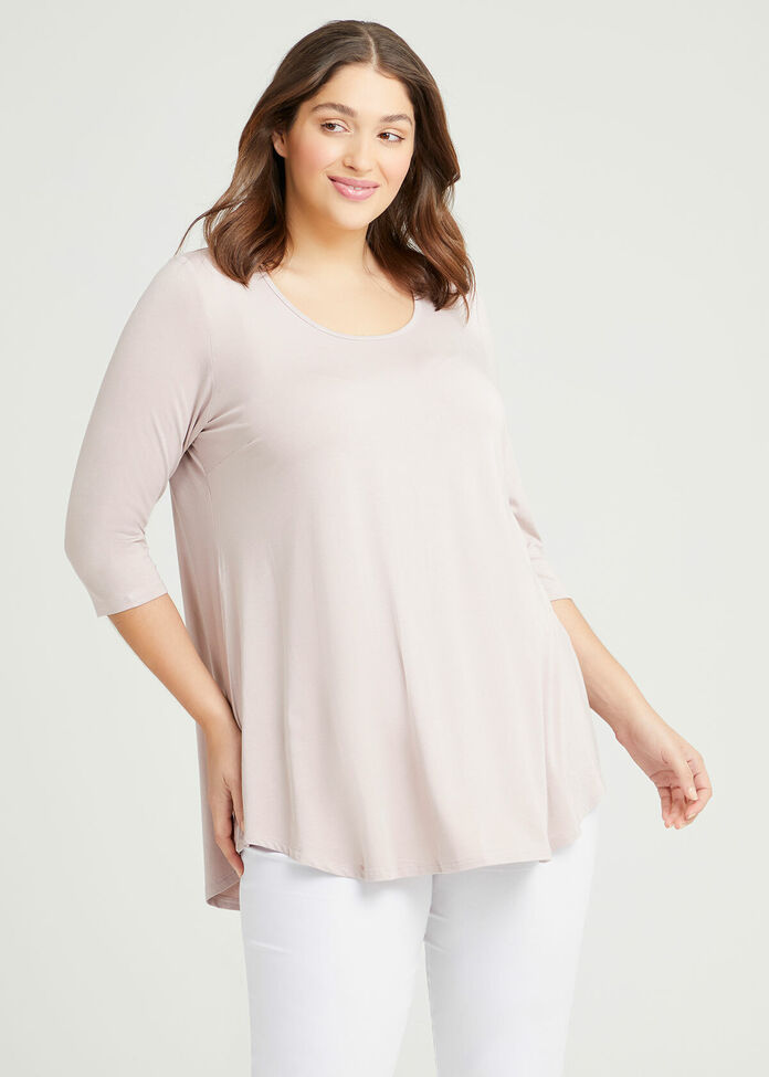 Bamboo Base 3/4 Sleeve Top, , hi-res