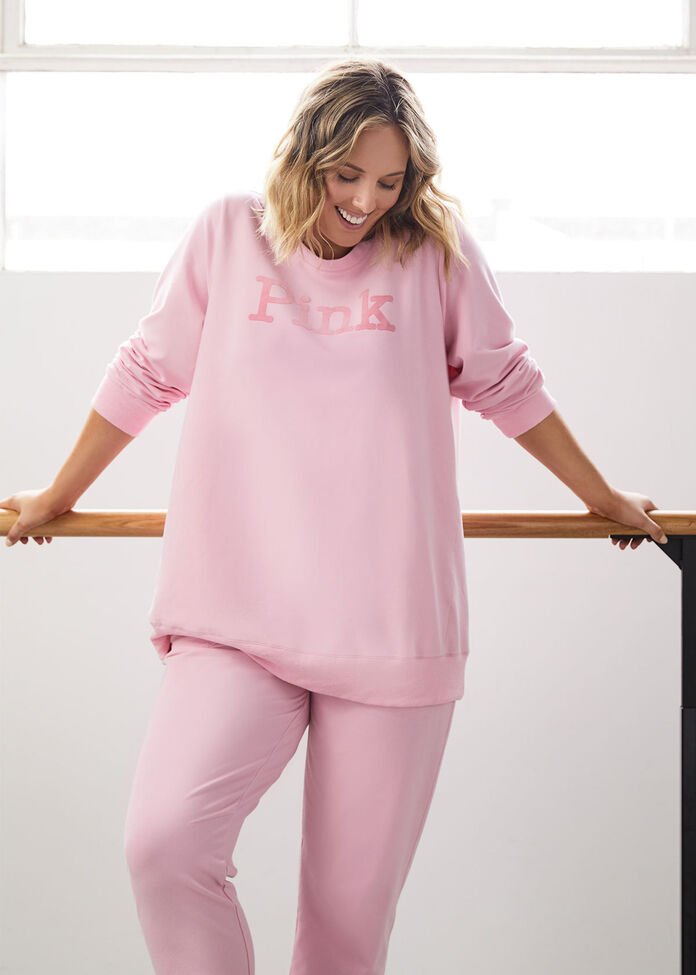 Organic Pink Sweat Top, , hi-res