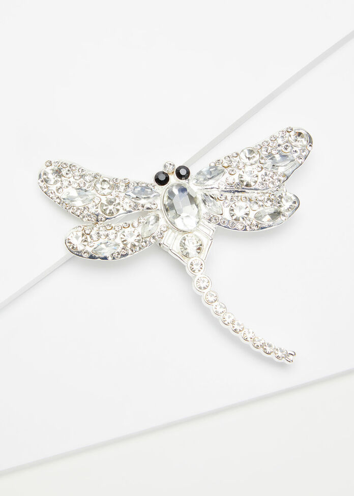 Diamond Dragonfly Brooch, , hi-res