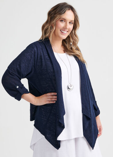 Plus Size Desert Slub Cardi