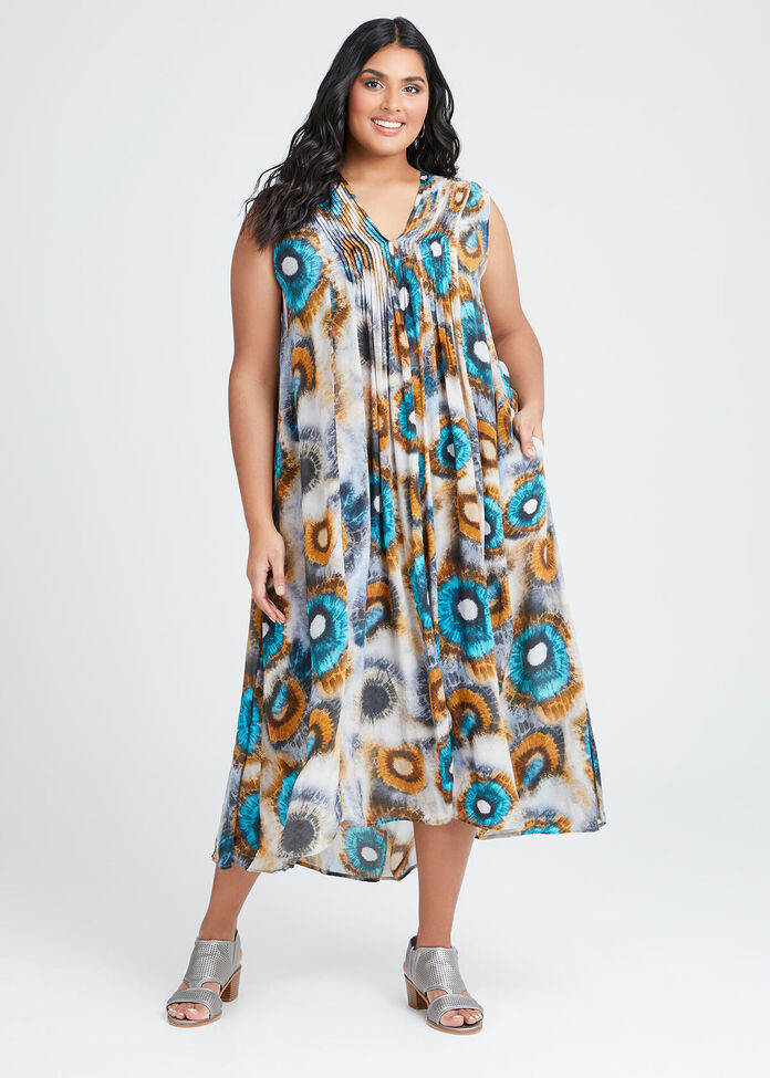 Natural Tie Dye Maxi Dress, , hi-res