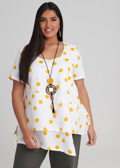 Plus Size Linen Suncity Spot Tunic