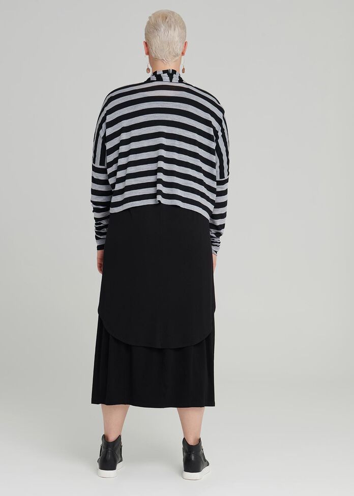 Cocoon Wool Stripe Cardi, , hi-res