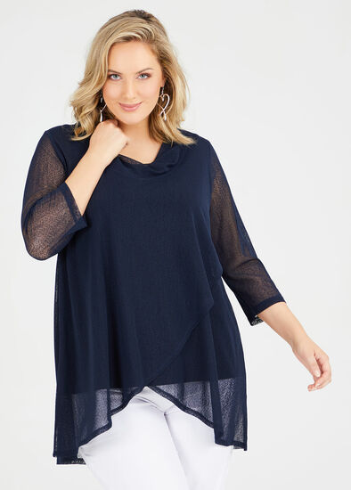 Plus Size Mesh High Drama Top