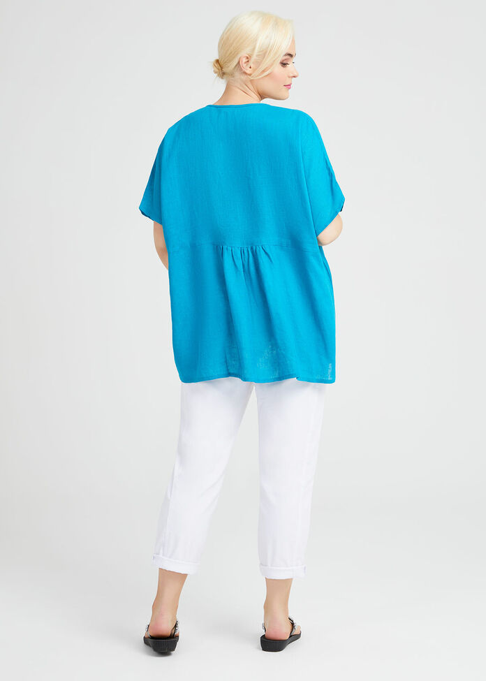 Linen Santos Top, , hi-res