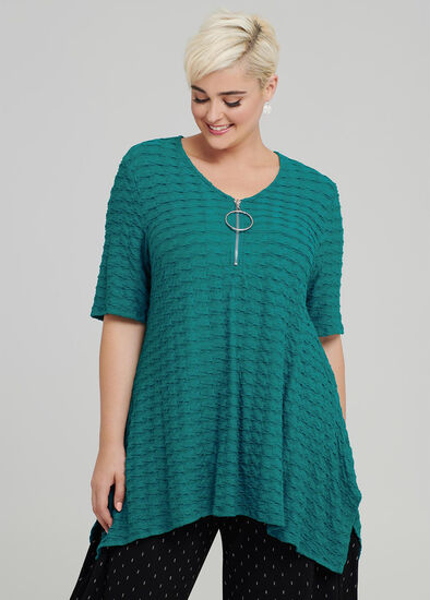 Plus Size Ripple Effect S/slv Top