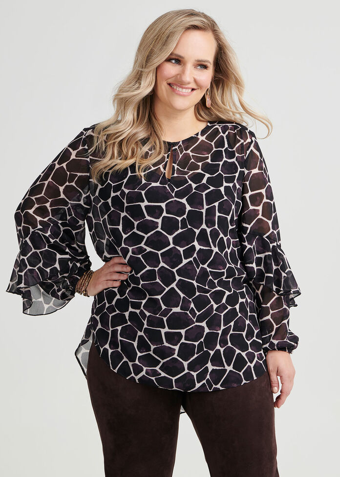 Eliza Giraffe Print Blouse, , hi-res