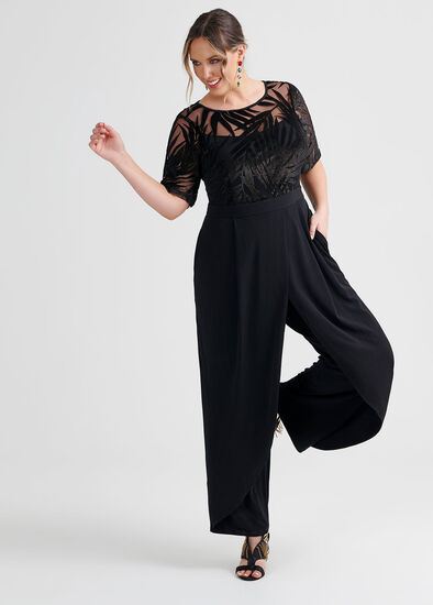 Plus Size Sparkle Palms Jumpsuit