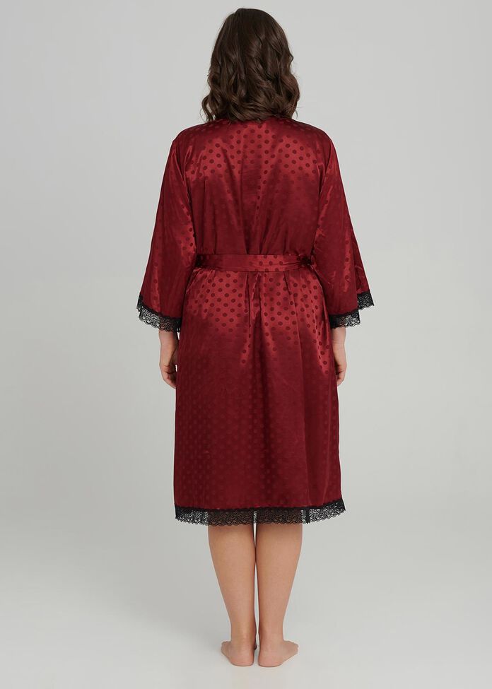 Lace Trim Robe, , hi-res