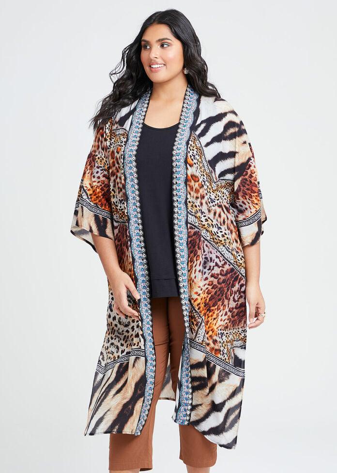 Natural Wild Side Kimono, , hi-res