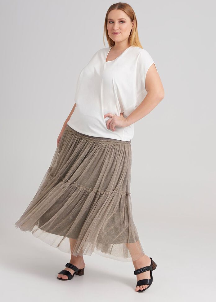 Gathered Tulle Skirt, , hi-res