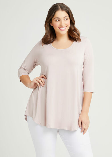 Plus Size Bamboo Base 3/4 Sleeve Top