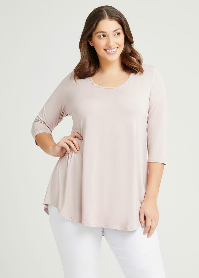 Bamboo Base 3/4 Sleeve Top, , hi-res