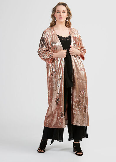 Plus Size Look At Me Sequin Duster