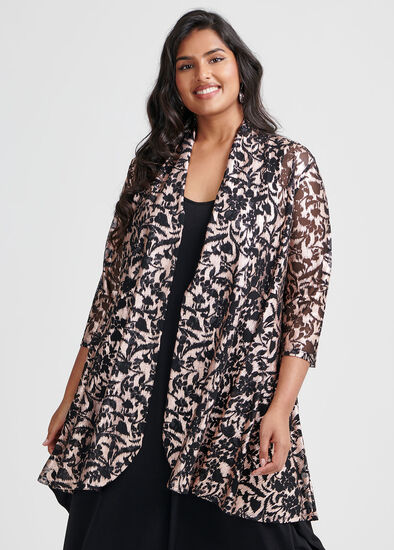 Plus Size Hue And Me Foil Cardi