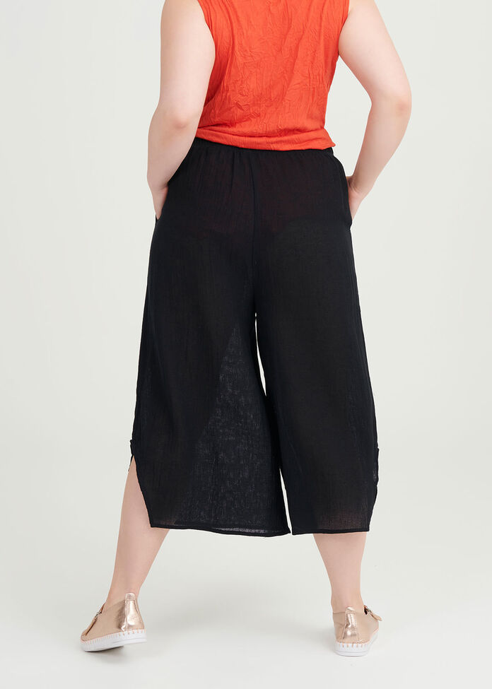 Linen Swansea Crop Pant, , hi-res