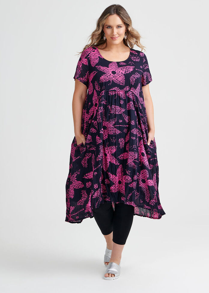 Cotton Floral Pop Dress, , hi-res