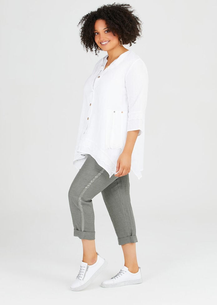 Latania Linen & Sequin Pant, , hi-res