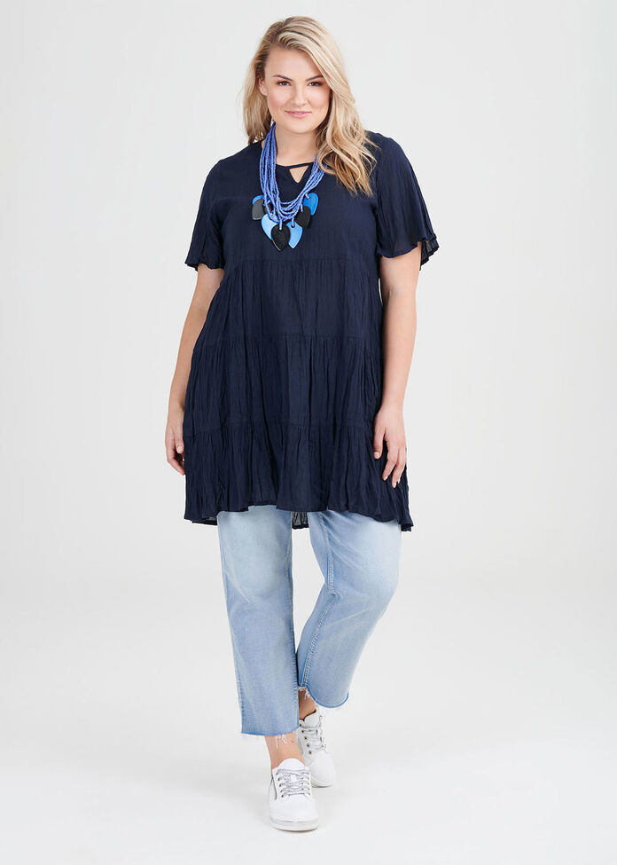 Cotton Tiered Tunic, , hi-res