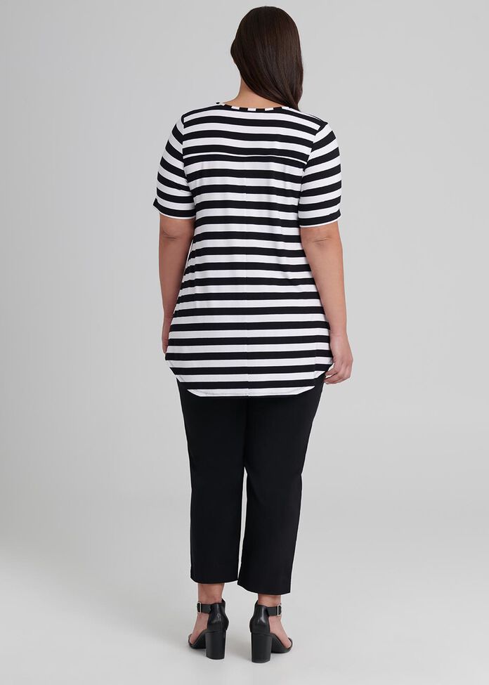 Bamboo Stripe Short Sleeve Top, , hi-res