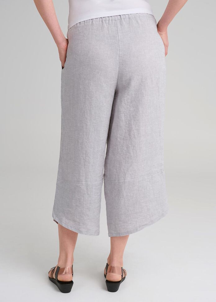 Aj Linen Crop Pant, , hi-res