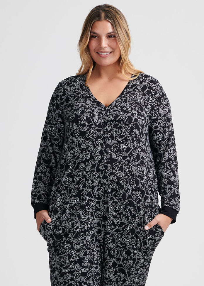 Floral Bamboo Lounge Onesie, , hi-res