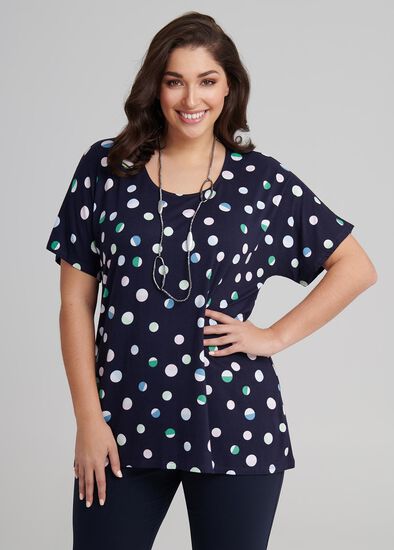 Plus Size Multi Spots Bamboo Top