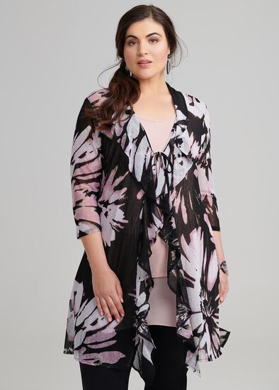 Plus Size Blush Bloom Cardi