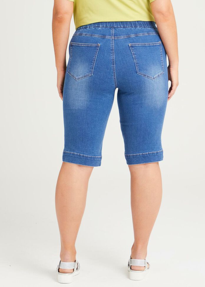 Organic Denim Pull On Short, , hi-res