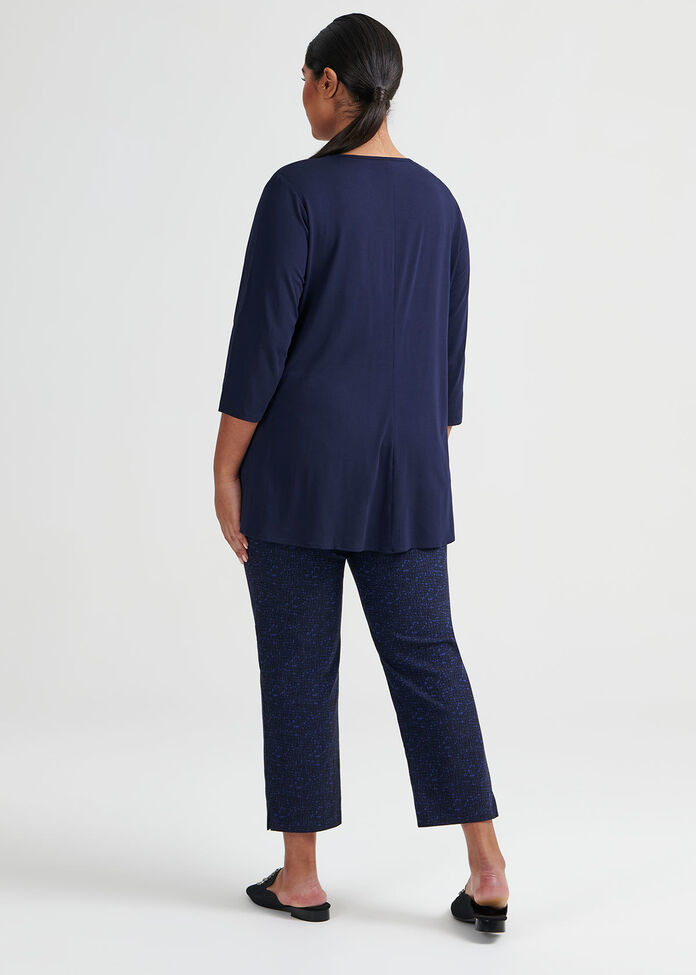 Bamboo 3/4 Sleeve Tie Top, , hi-res