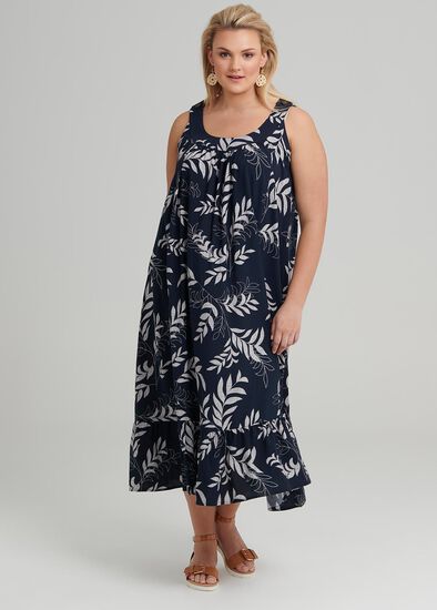 Plus Size Shadow Leaf Dress