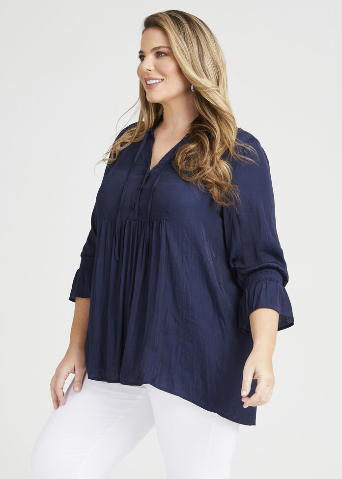 Luxe Avea Gathered Top, , hi-res