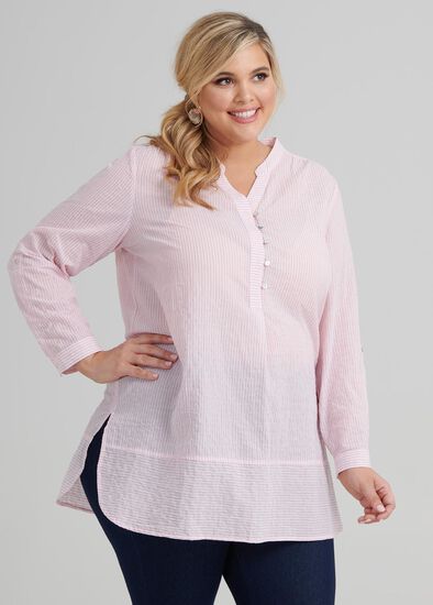 Plus Size Stripe Panel Tunic