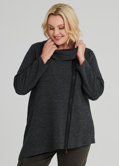 Plus Size Ebony Long Sleeve Top