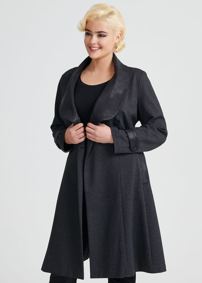 Herringbone Ponte Coat, , hi-res