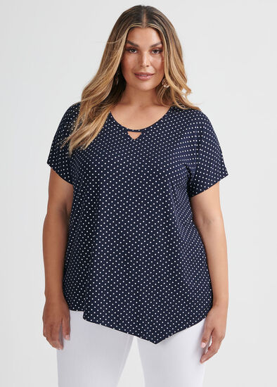 Plus Size Bamboo Foil Short Sleeve Spot Top