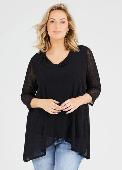 Plus Size Mesh High Drama Top