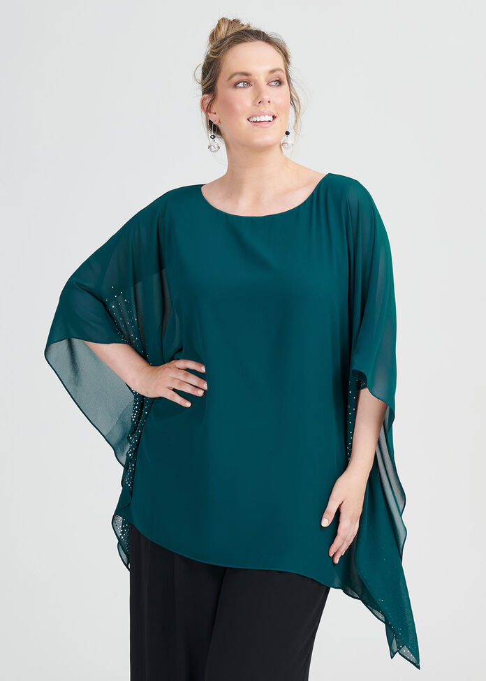 Ali Beaded Georgette Top, , hi-res