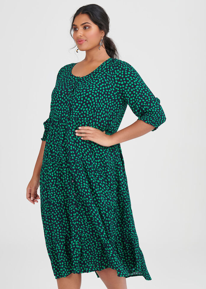 Natural Spot Shirt Dress, , hi-res