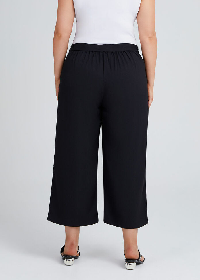 Noir Pull On Culotte Pant, , hi-res