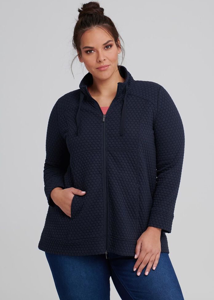 Bubble Spot Zip Top, , hi-res