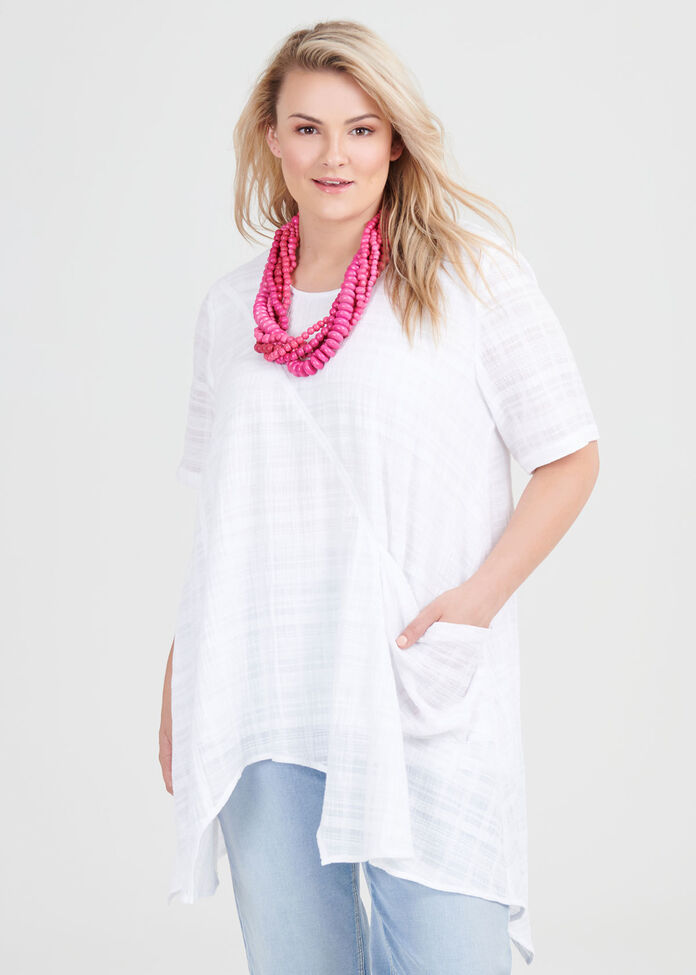 Cotton Textured Gauze Tunic, , hi-res