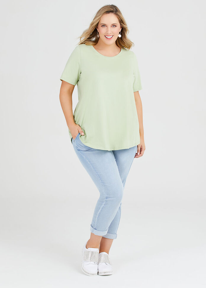 Organic Crew Swing Basic Tee, ALOE VERA, hi-res