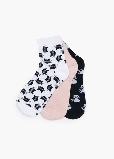 Set/3 Bamboo Cat Socks