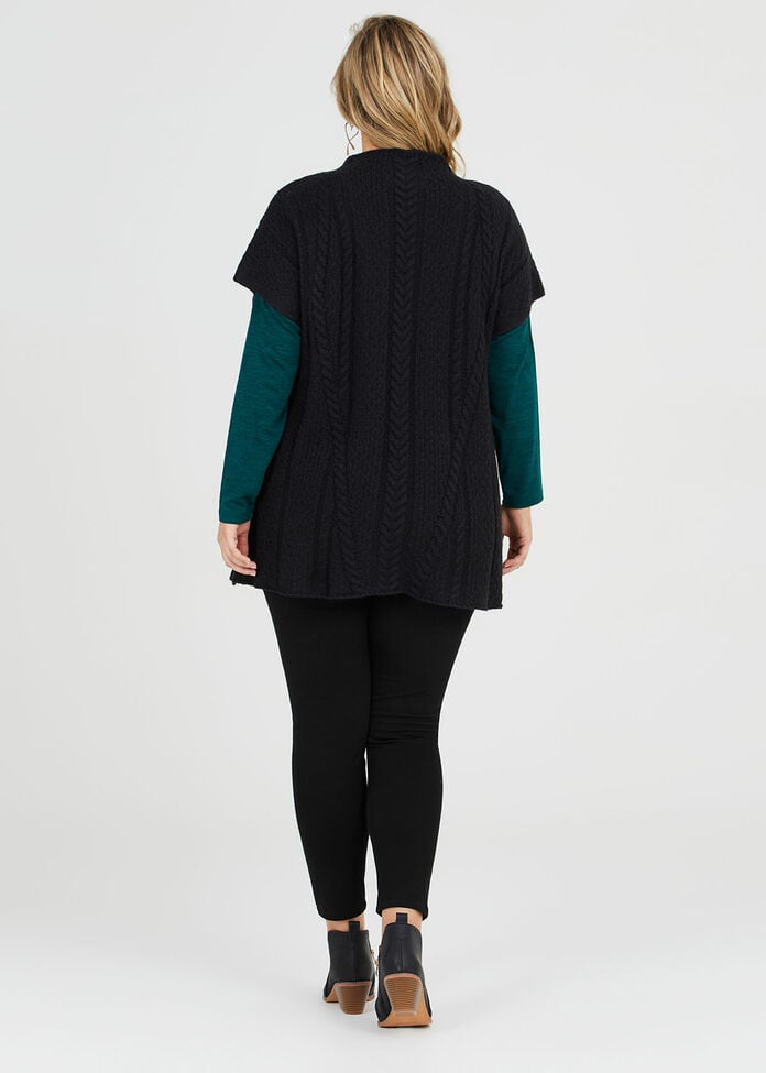 Cable Knit Button Tunic, , hi-res