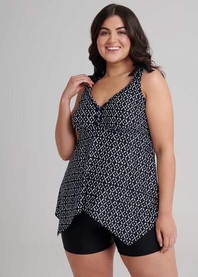 Plus Size Geo Diamond Tankini