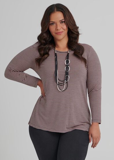 Plus Size Wool Bamboo Stripe Top