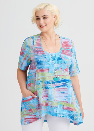 Plus Size Island Hopper Viscose Top